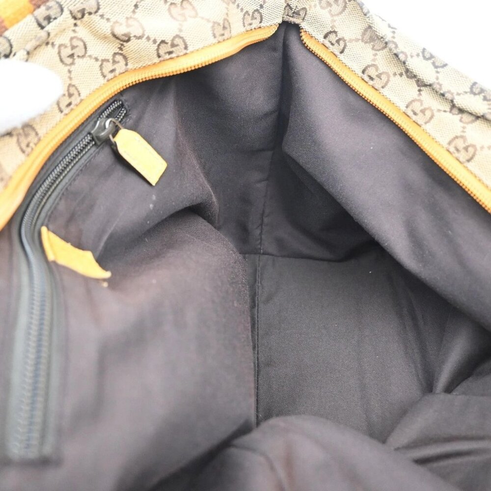 GUCCI GG Canvas Shoulder Tote Bag Leather canvas Yellow Italy 66CA368 - Picture 8 of 14